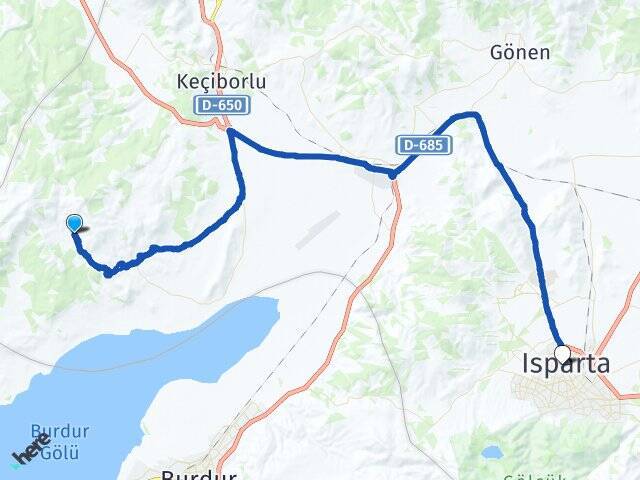 Çukurören Isparta Otogarı Arası Kaç Km - Yol Tarifi