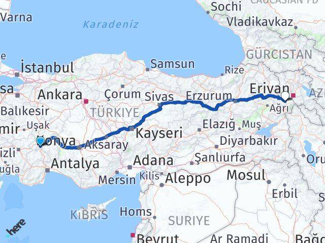 Isparta Keçiborlu Iğdır Arası Kaç Km - Yol Haritası