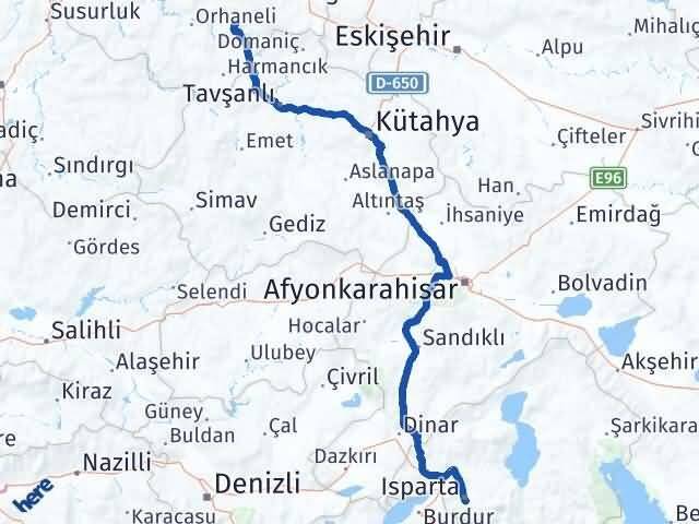 Isparta Keles Bursa Arası Kaç Km - Yol Haritası