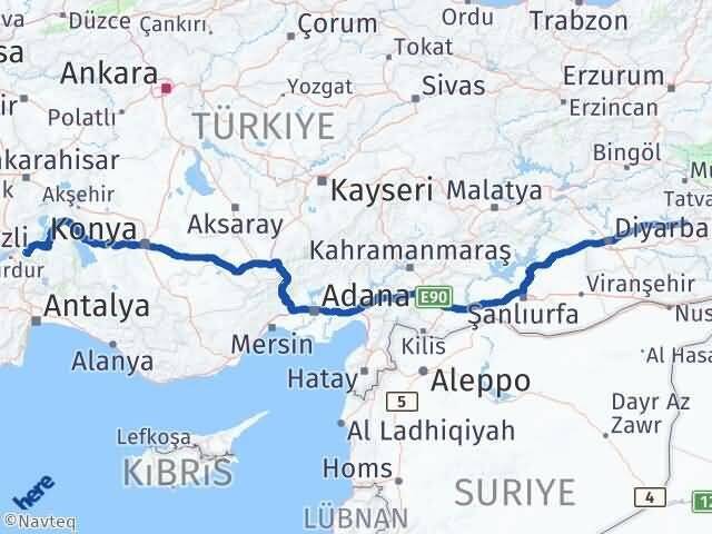 Isparta Kozluk Batman Arası Kaç Km - Yol Haritası