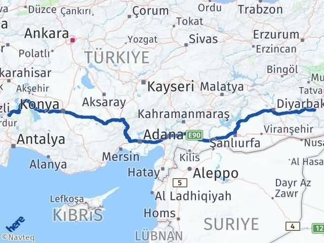 Isparta Kurtalan Siirt Arası Kaç Km - Yol Haritası