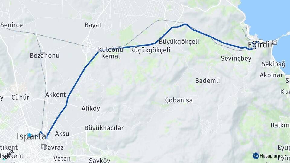 Isparta Otogarı Eğirdir Arası Kaç Km - Yol Tarifi