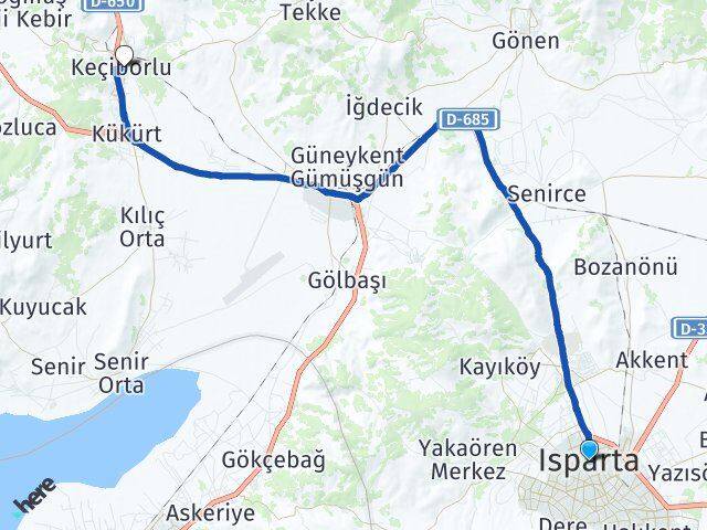 Isparta Otogarı Keçiborlu Arası Kaç Km - Yol Tarifi
