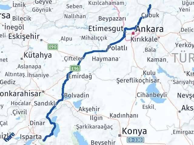 Isparta Şabanözü Arası Kaç Km - Yol Tarifi