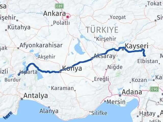 Isparta Sarız Arası Kaç Km - Yol Tarifi