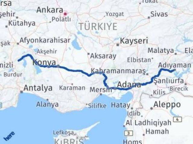 Isparta Senirkent Adıyaman Arası Kaç Km - Yol Haritası