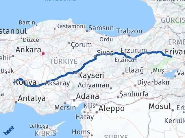 Isparta Senirkent Ağrı Arası Kaç Km - Yol Haritası