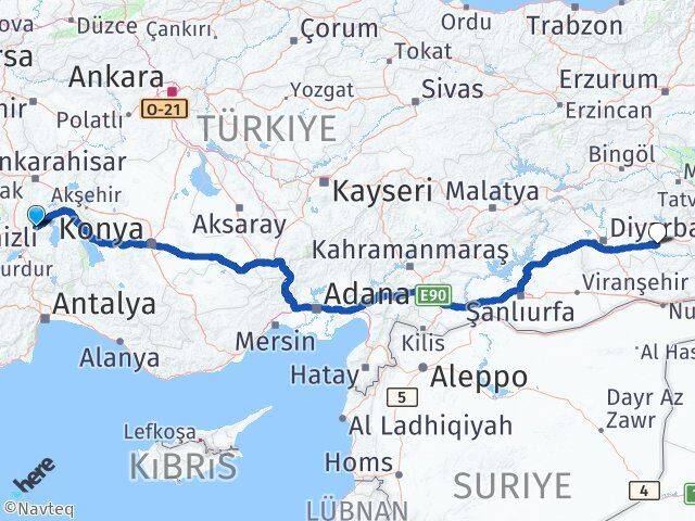 Isparta Senirkent Batman Arası Kaç Km - Yol Haritası