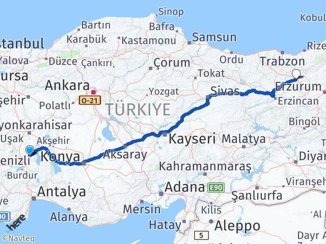 Isparta Senirkent Bayburt Arası Kaç Km - Yol Haritası