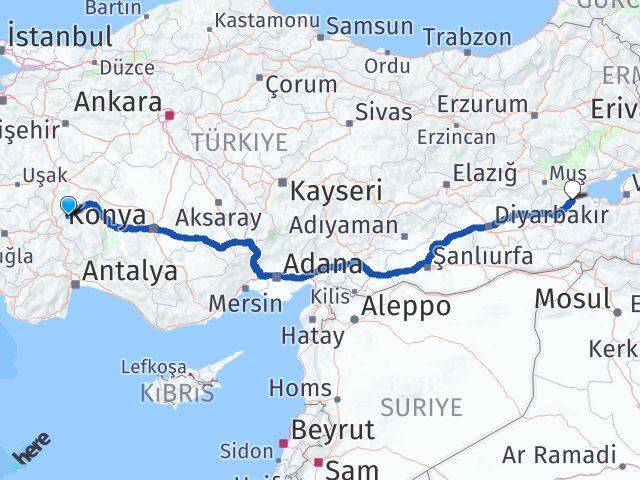 Isparta Senirkent Bitlis Arası Kaç Km - Yol Haritası