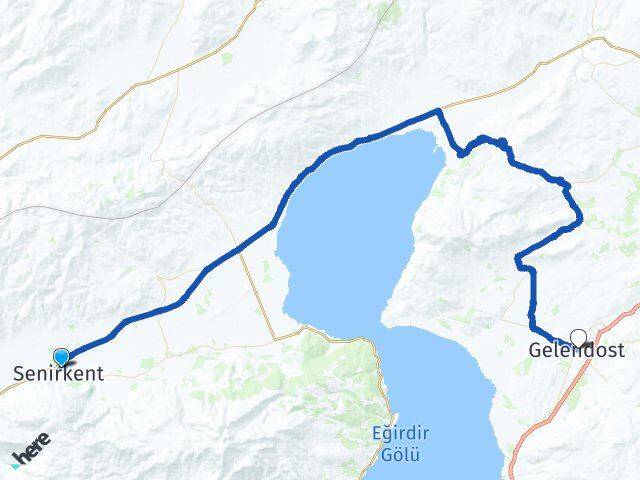 Isparta Senirkent Gelendost Arası Kaç Km - Yol Haritası