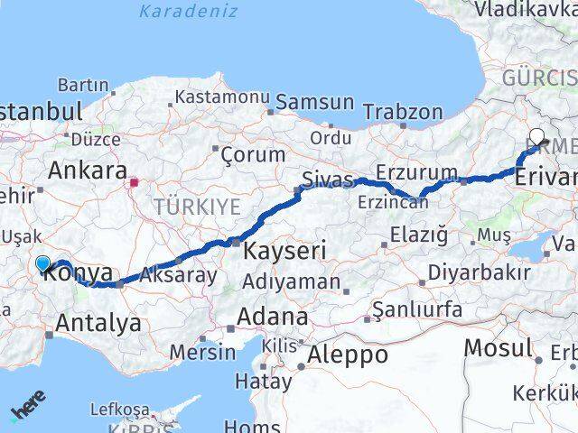 Isparta Senirkent Kars Arası Kaç Km - Yol Haritası