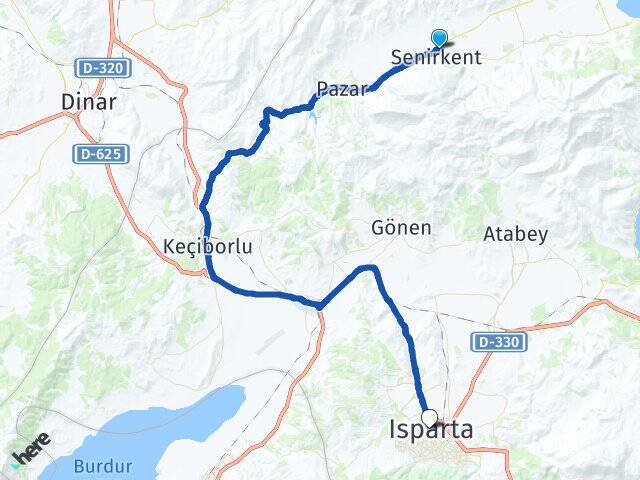 Kıbrıs Isparta Otogarı Arası Kaç Km - Yol Tarifi