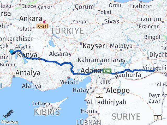 Isparta Senirkent Mardin Arası Kaç Km - Yol Haritası