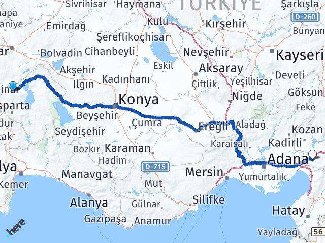Isparta Senirkent Osmaniye Arası Kaç Km - Yol Haritası