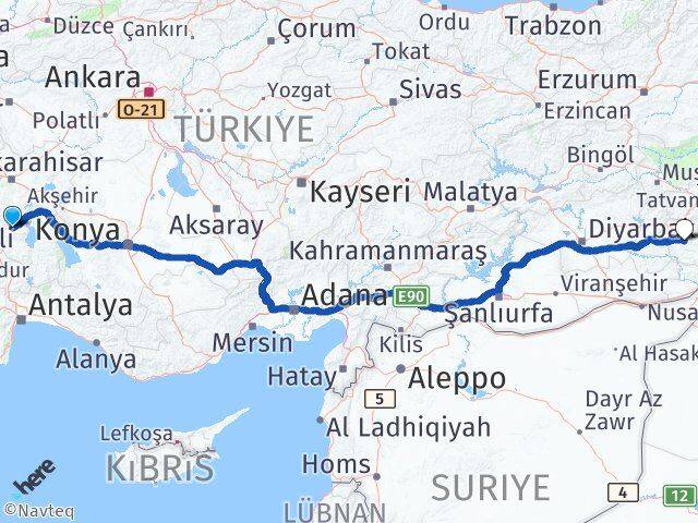 Isparta Senirkent Siirt Arası Kaç Km - Yol Haritası
