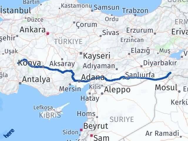 Isparta Senirkent Şırnak Arası Kaç Km - Yol Haritası