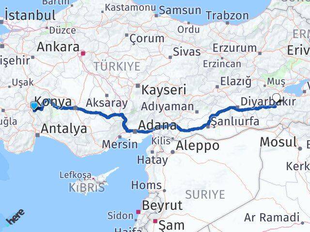 Isparta Şirvan Siirt Arası Kaç Km - Yol Haritası