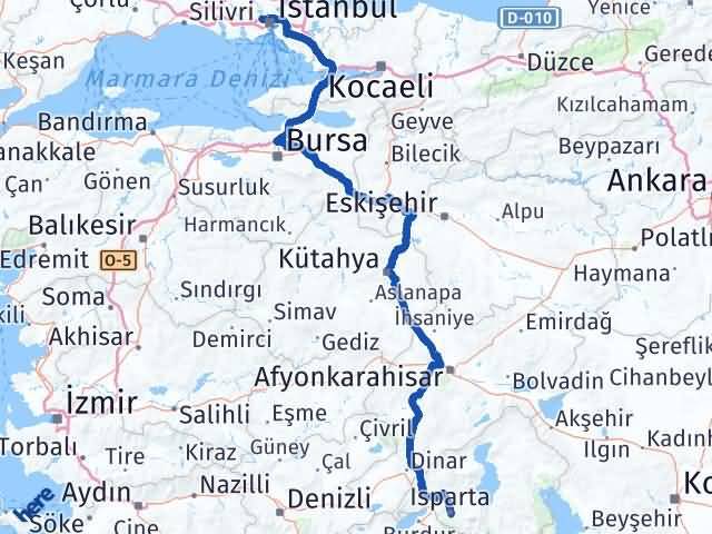 Isparta Sultangazi İstanbul Arası Kaç Km - Yol Haritası