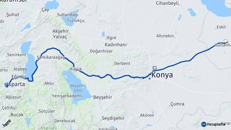 Isparta Sultanhanı Arası Kaç Km - Yol Tarifi