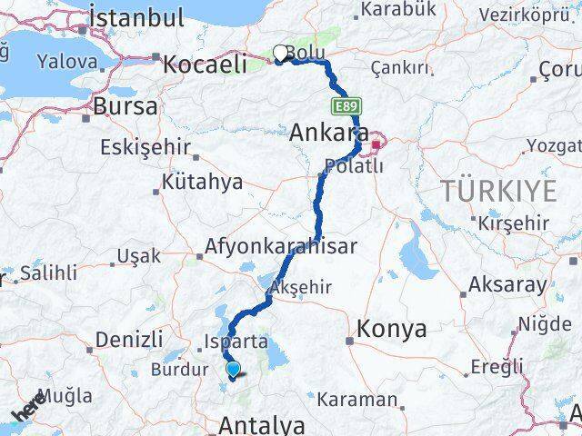 Sütçüler Bolu Arası Kaç Km - Yol Tarifi