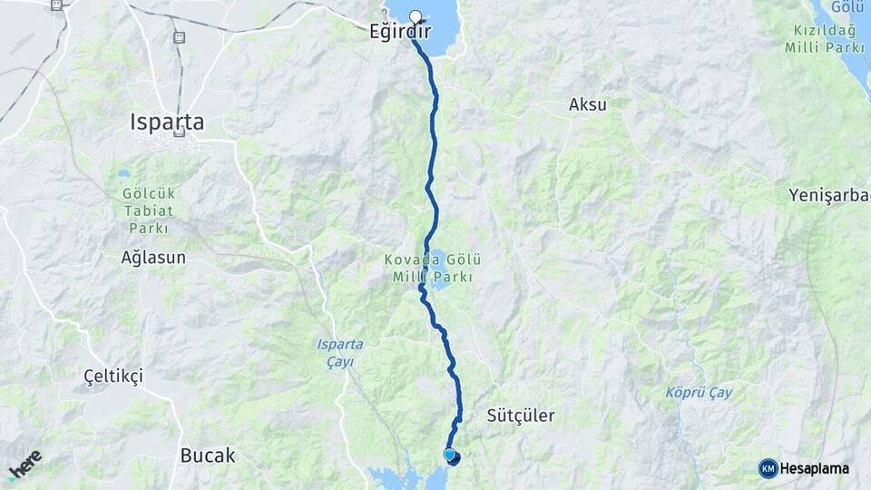 Çandır Eğirdir Otogarı Arası Kaç Km - Yol Tarifi