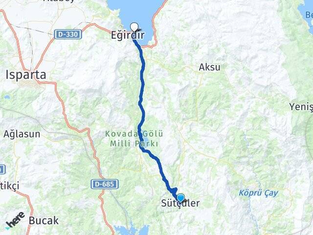 Sütçüler Eğirdir Otogarı Arası Kaç Km - Yol Tarifi