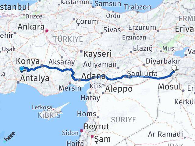 Sütçüler Şırnak Arası Kaç Km - Yol Tarifi