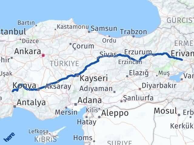 Isparta Taşlıçay Ağrı Arası Kaç Km - Yol Haritası