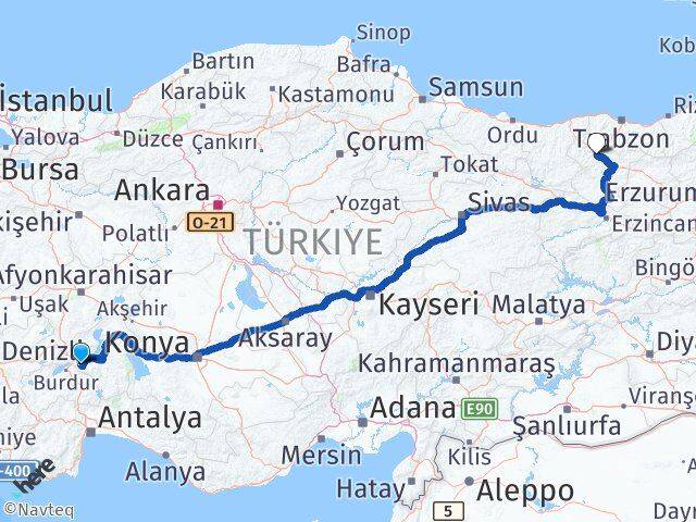 Isparta Torul Gümüşhane Arası Kaç Km - Yol Haritası