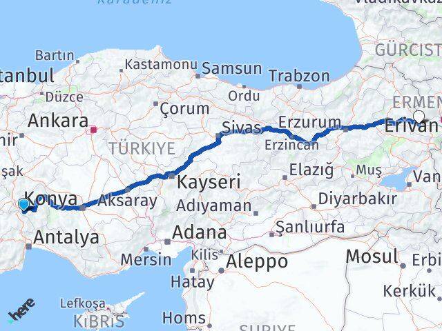 Isparta Tuzluca Iğdır Arası Kaç Km - Yol Haritası