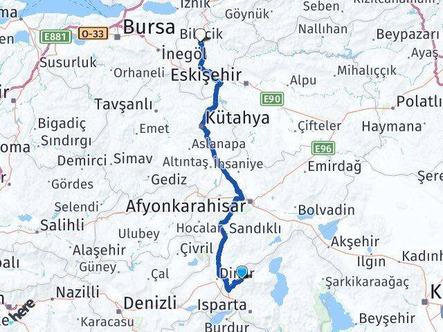 Uluborlu Bilecik Arası Kaç Km - Yol Tarifi