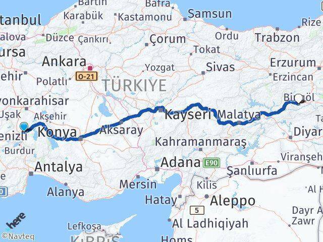 Uluborlu Bingöl Arası Kaç Km - Yol Tarifi