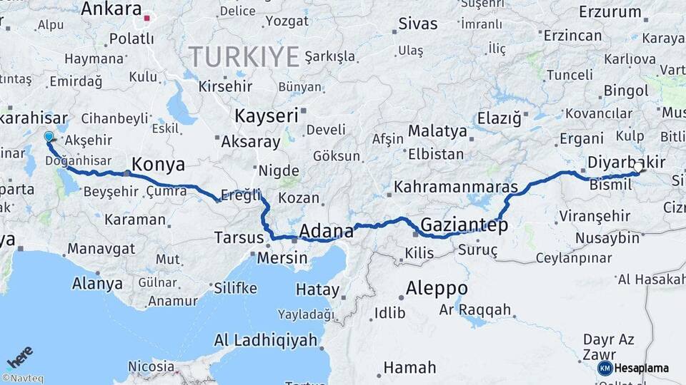 Isparta Yalvaç Batman Arası Kaç Km - Yol Haritası