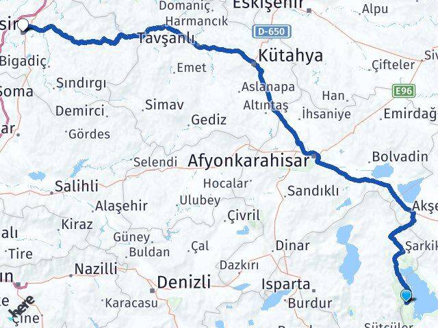 Yenişarbademli Balıkesir Arası Kaç Km - Yol Tarifi