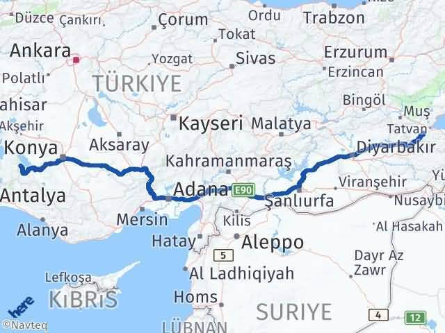 Yenişarbademli Bitlis Arası Kaç Km - Yol Tarifi