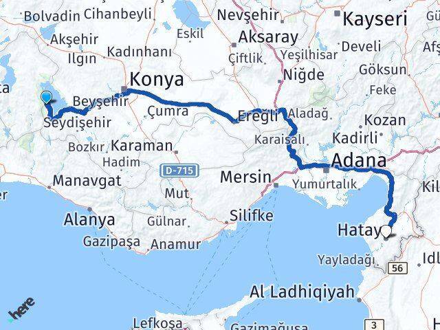 Yenişarbademli Hatay Arası Kaç Km - Yol Tarifi