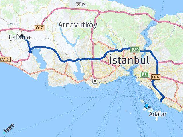 Burgazada Çatalca Arası Kaç Km - Yol Tarifi