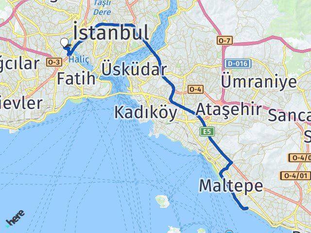 İstanbul Adalar Eyüpsultan Arası Kaç Km - Yol Haritası