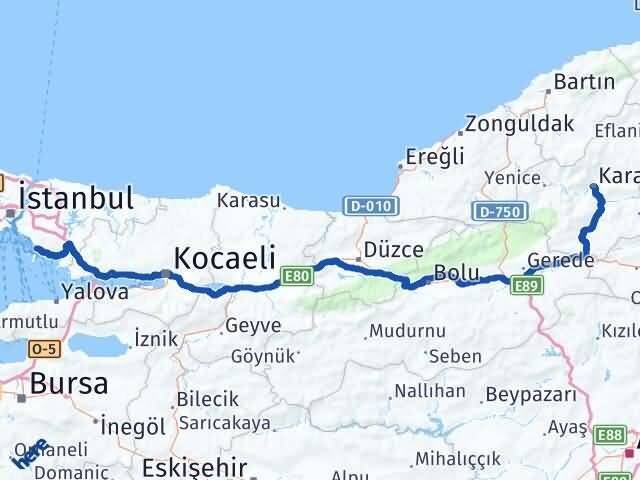 İstanbul Adalar Karabük Arası Kaç Km - Yol Haritası
