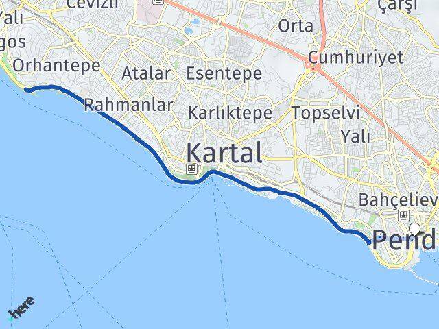 İstanbul Adalar Pendik Arası Kaç Km - Yol Haritası