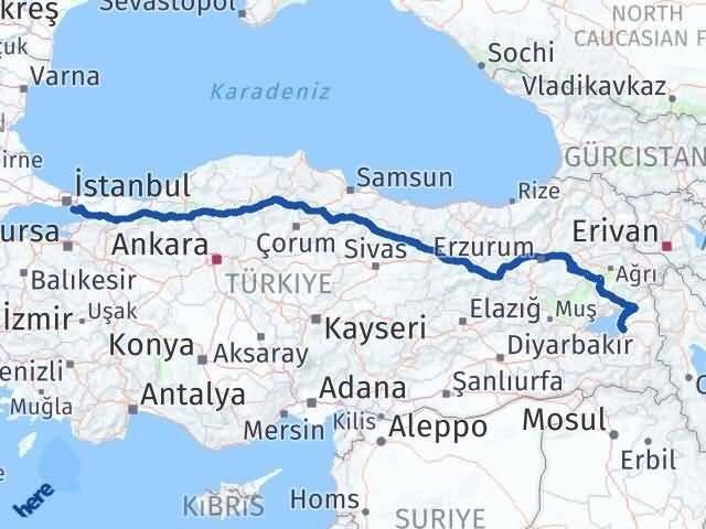 İstanbul Adalar Van Arası Kaç Km - Yol Haritası