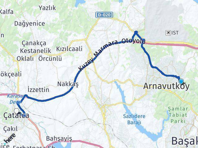 Boğazköy İstiklal Çatalca Arası Kaç Km - Yol Tarifi