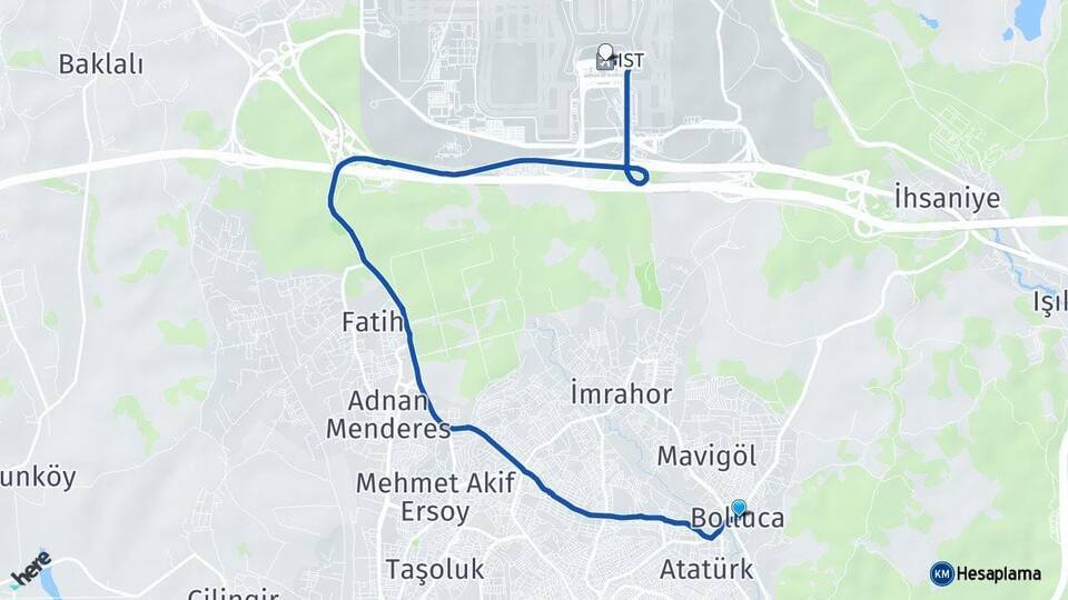 Bolluca İstanbul Havalimanı Arası Kaç Km - Yol Tarifi