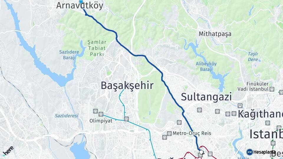Arnavutköy Esenler Otogarı Arası Kaç Km - Yol Tarifi