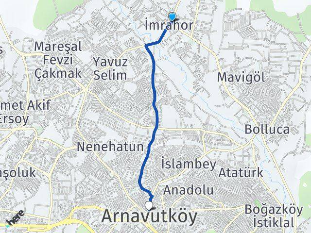 İmrahor Arnavutköy Arası Kaç Km - Yol Tarifi