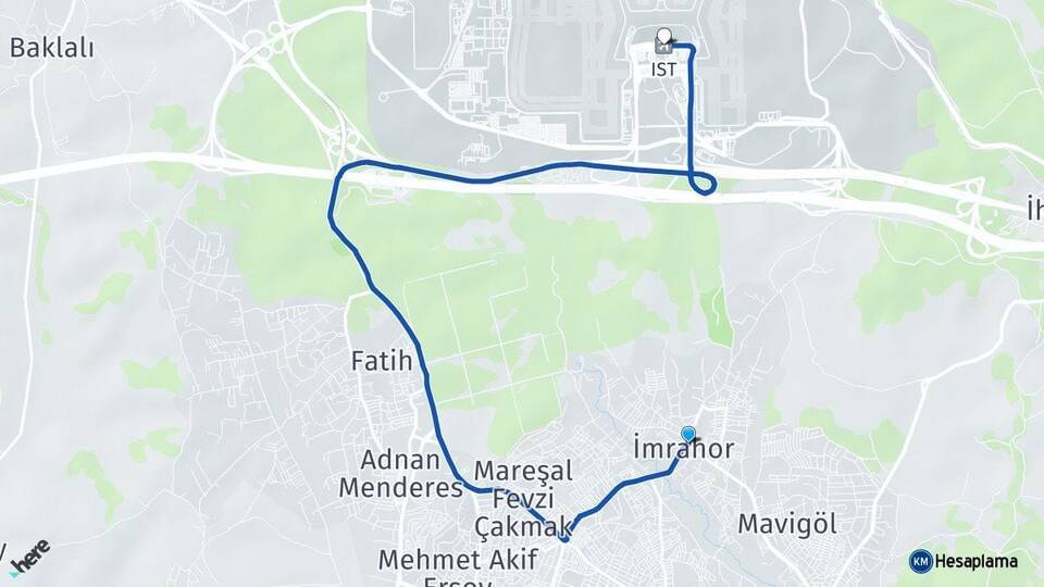 İmrahor İstanbul Havalimanı Arası Kaç Km - Yol Tarifi
