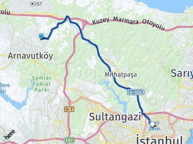 Mavigöl Kağıthane Arası Kaç Km - Yol Tarifi