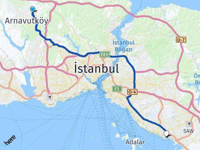 Mavigöl Pendik Arası Kaç Km - Yol Tarifi