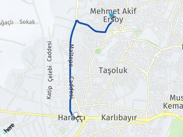 Mehmet Akif Ersoy Haraççı Arası Kaç Km - Yol Tarifi